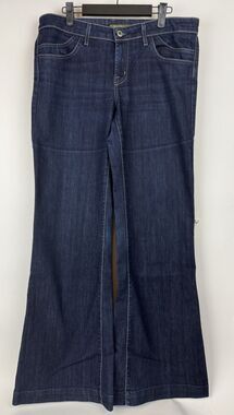 Vtg DAVID KAHN Jeans Dark Wash Flare Bell Bottom Size 30 Inseam 34" Inches Blue